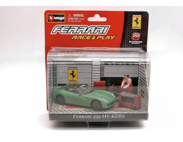 Bburago BU31100599GR FERRARI 599 HY-KERS MET.GREEN IN BLISTER CON ACCESSORI 1:43 Modellino