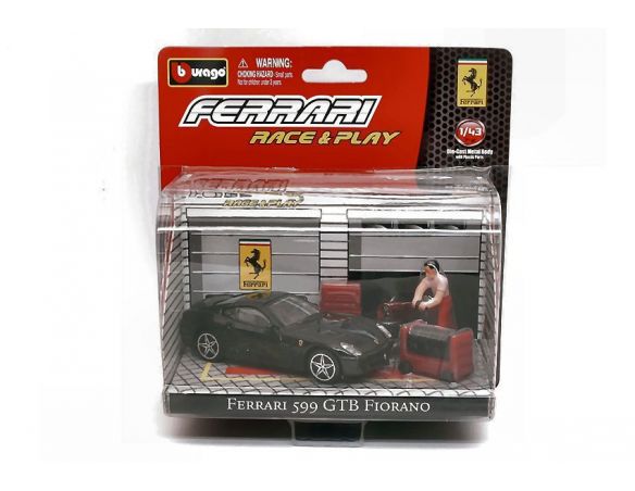 Bburago BU31100599GTBBL FERRARI 599 GTB FIORANO BLACK IN BLISTER CON ACCESSORI 1:43 Modellino