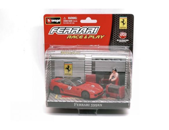 BBURAGO BU31100599RED FERRARI 599XX N.3 RED IN BLISTER CON ACCESSORI 1:43 Modellino