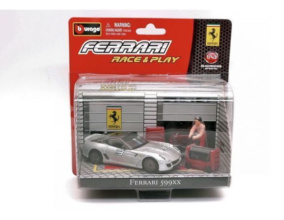 BBURAGO BU31100599SIL FERRARI 599 XX N.3 SILVER IN BLISTER CON ACCESSORI 1:43 Modellino