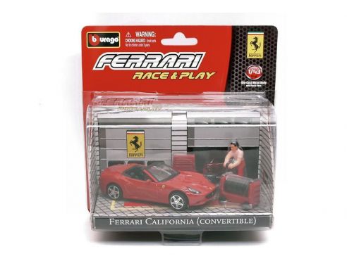 Bburago BU31100CAL FERRARI CALIFORNIA CONVERTIBILE RED IN BLISTER CON ACCESSORI 1:43 Modellino