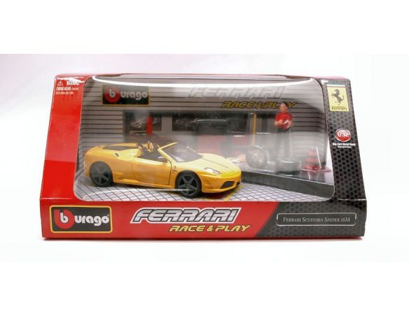 Bburago BU44020F16Y FERRARI 16M SCUDERIA SPIDER YELLOW IN SCAT.C/ACCESSORI 1:32 Modellino
