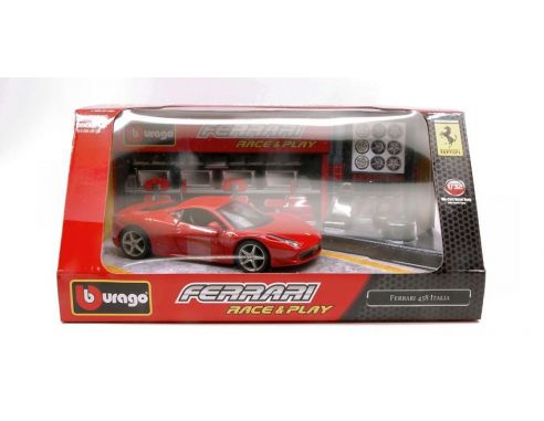 BBURAGO BU44020F458R FERRARI 458 ITALIA RED IN SCAT.C/ACCESSORI 1:32 Modellino