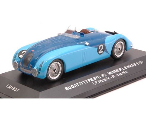 Ixo model LM1937 BUGATTI 57 G N.2 WINNER LE MANS 1937 WIMILLE-BENOIST RE-EDITION 1:43 Modellino