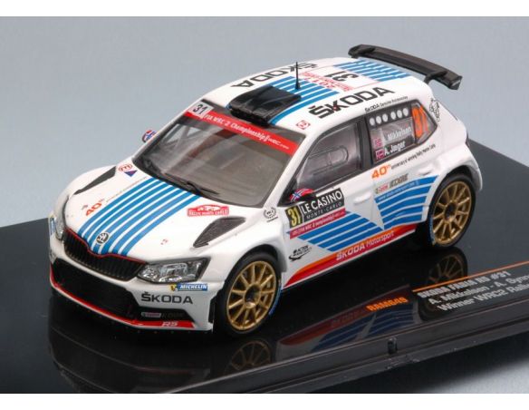 Ixo model RAM649 SKODA FABIA R5 N.31 7th MONTE CARLO A.MIKKELSEN-A.JAEGER 1:43 Modellino