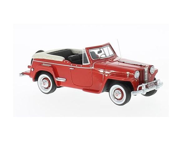 Neo Scale Models NEO47065 WILLYS JEEPSTER RED 1948 1:43 Modellino