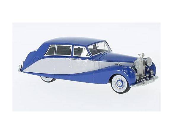 Neo Scale Models NEO47140 ROLLS ROYCE SILVER WRAITH EMPRESS LIMOUSINE BY HOPPER BLU/GREY 1956 1:43 Modellino