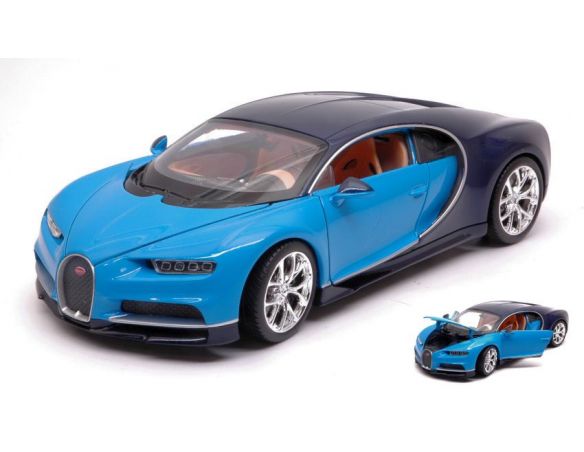 Welly WE24077BL BUGATTI CHIRON LIGHT BLUE/DARK BLUE 1:24 Modellino