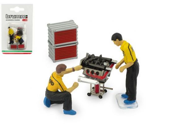 Brumm BMF092 SET MOTORISTI 2 MECCANICI + ACCESSORI Modellino