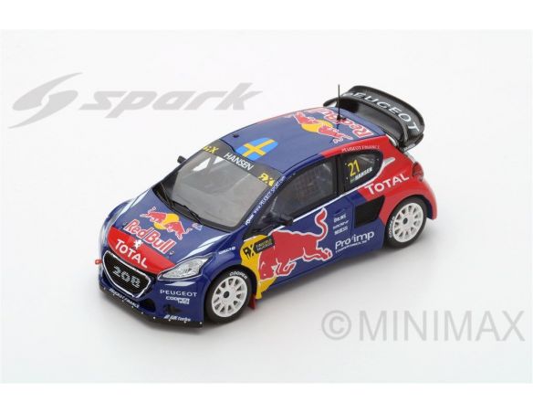 Spark Model S5198 PEUGEOT 208 WRX N.21 WINNER WORLD RX OF FRANCE 2016 TIMMY HANSEN 1:43 Modellino