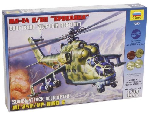 Zvezda 7293 attacco sovietico Mi-24V - Hind  1:72 Kit Modellino
