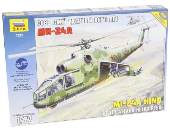 Zvezda 7273  aereo da fanteria Mil Mi - 24A  1:72 Kit Modellino