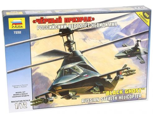 Zvezda 7232 Black Ghost Kamov Ka-58 elicottero 1:72 Kit Modellino