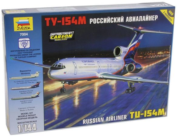 Zvezda 7004 aereo Tupolev TU-154M Airliner 1:144 Kit Modellino