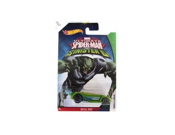 Hot Wheels HWCMJ79BA BATTLE SPEC SPIDERMAN VS SINISTER 6 1:64 Modellino