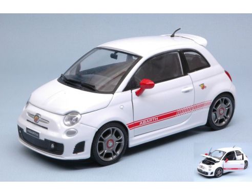 Motormax MTM73380W ABARTH 500 2009 WHITE 1:24 Modellino