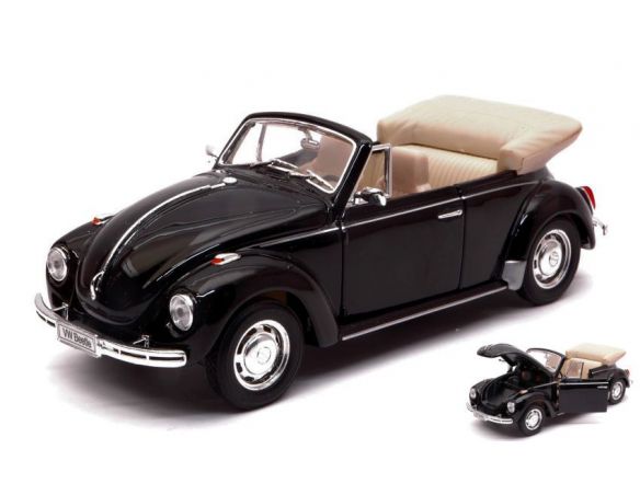 Welly WE22091BK VW BEETLE CABRIO 1960 BLACK 1:24 Modellino