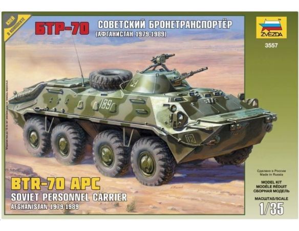 Zvezda 3557 BTR-70 APC SOVIET PERSONNEL CARRIER KIT 1:35 Modellino
