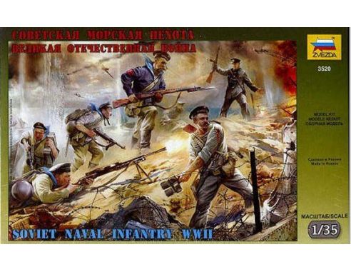 Zvezda 3520 SOVIET NAVAL INFANTRY WWII 1:35 KIT Modellino