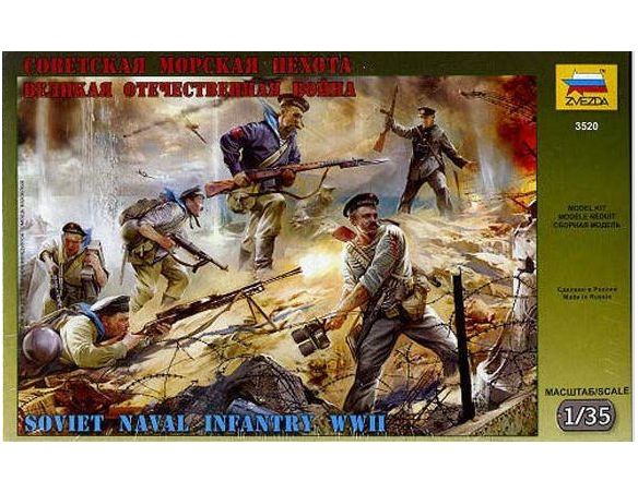 Zvezda 3520 SOVIET NAVAL INFANTRY WWII 1:35 KIT Modellino