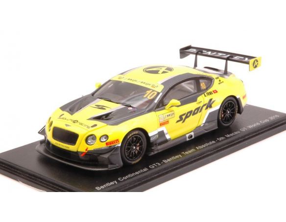 Spark Model SA113 BENTLEY CONTINENTAL GT3 N.10 5th MACAU GT WORLD CUP 2016 A.FONG 1:43 Modellino