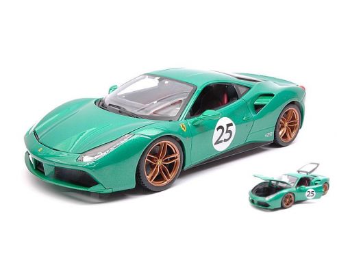 Bburago BU76101 FERRARI 488 GTB N.25 THE GREEN JEWEL 70th ANNIVERSARY 1:18 Modellino