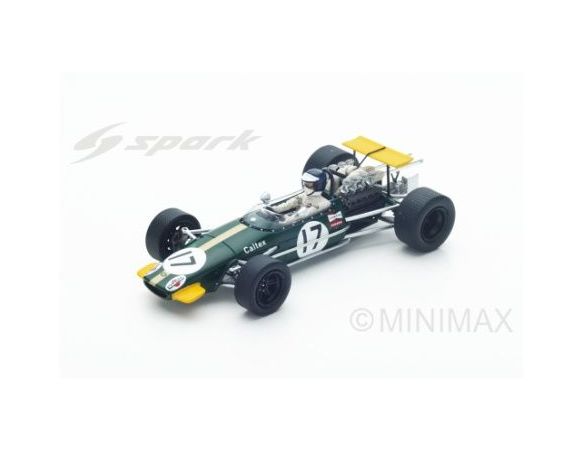 Spark Model S4780 BRABHAM BT24 KURT AHRENS 1968 N.17 12th GERMAN GP 1:43 Modellino