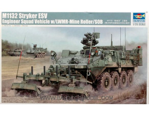 Trumpeter TP1574 M1132 STRYKER WITH MINE ROLLER KIT 1:35 Modellino