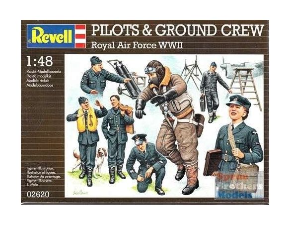 Revell 02620 PILOTS & GROUND CREW ROYAL AIR FORCE WWII 1:48 KIT Modellino