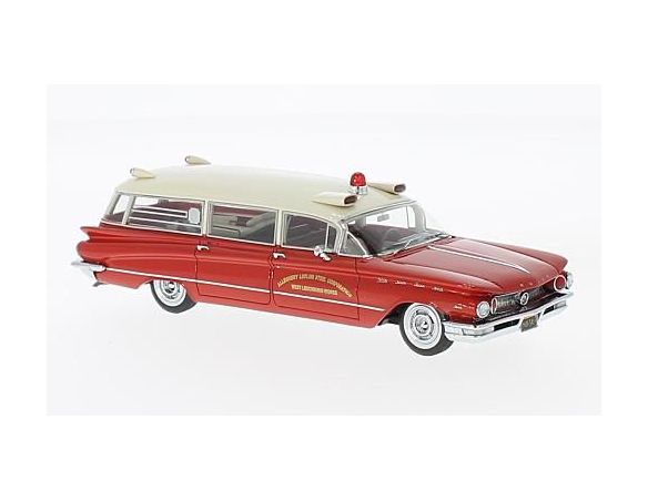 Neo Scale Models NEO49541 BUICK ELECTRA 225 AMBULANCE 1960 RED-WHITE 1:43 Modellino