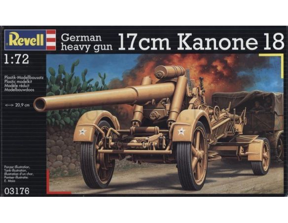Revell 03176 German heavy gun 17cm Kanone 18 1:72 Kit Modellino
