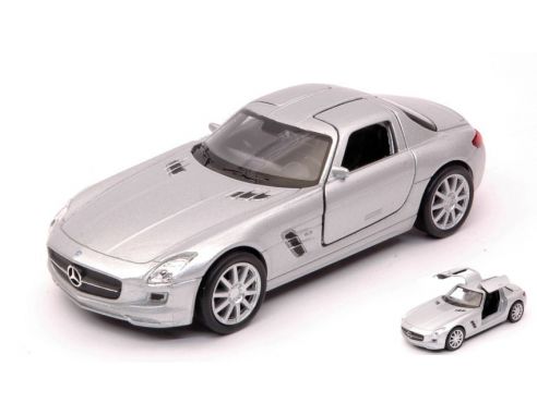 Welly WE38513C MERCEDES SLS AMG SILVER cm 11 Modellino