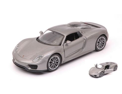 Welly WE38513G PORSCHE 918 SPYDER SILVERGUN cm 11 Modellino