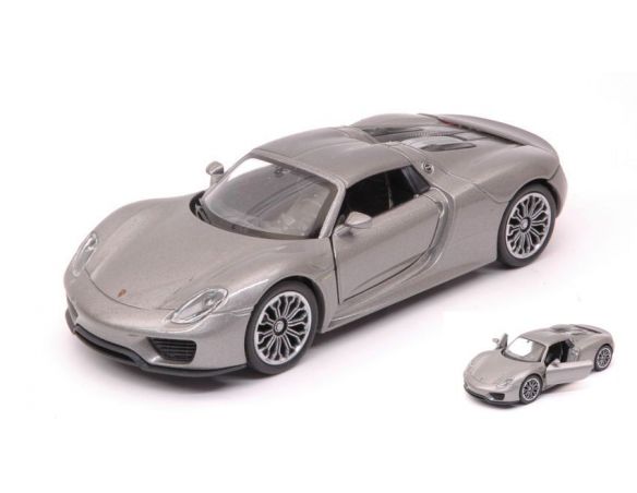 Welly WE38513G PORSCHE 918 SPYDER SILVERGUN cm 11 Modellino