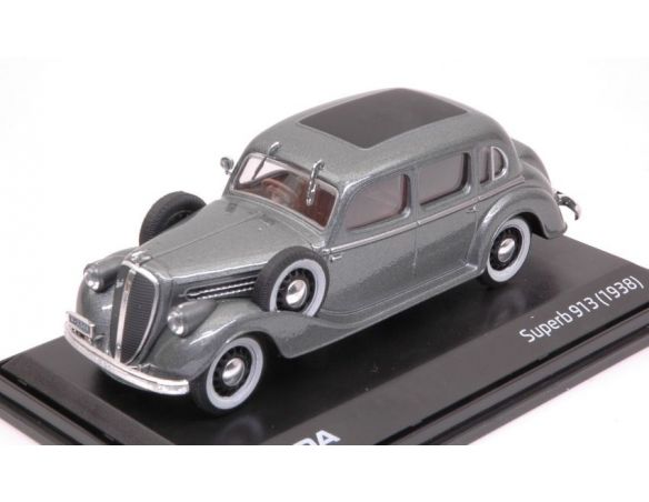 Abrex AB904CJ SKODA SUPERB 913 1938 SILVER 1:43 Modellino