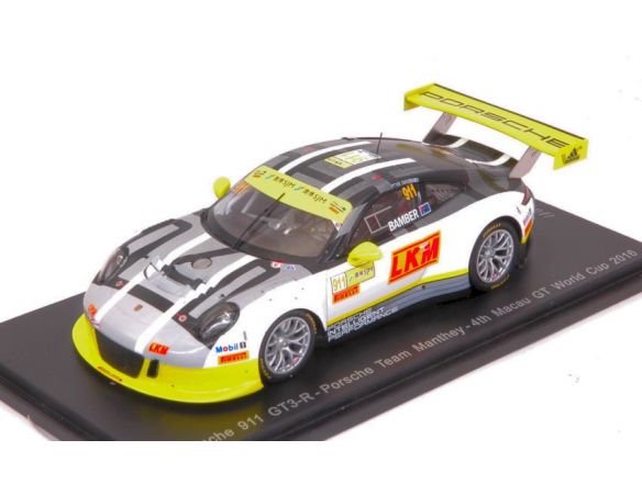 Spark Model SA112 PORSCHE 911 GT3 N.911 4th MACAU GT WORLD CUP 2016 E.BAMBER 1:43 Modellino