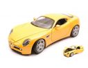Bburago BU12077Y ALFA ROMEO 8 C COMPETIZIONE 2007 YELLOW 1:18 Modellino