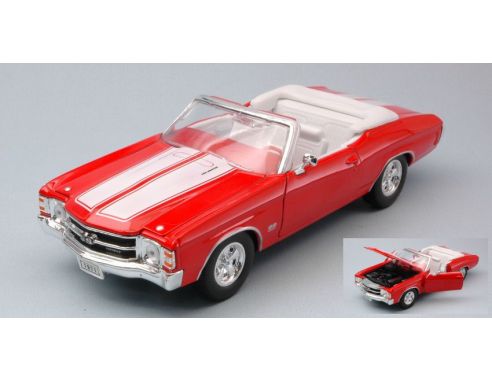 Welly WE22089OR CHEVROLET CHEVELLE SS454 1971 RED W/WHITE STRIPES 1:24 Modellino