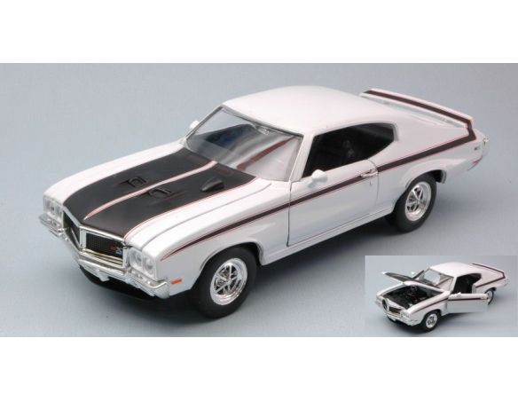 Welly WE22433W BUICK GSX 1970 WHITE W/BLACK STRIPES 1:24 Modellino