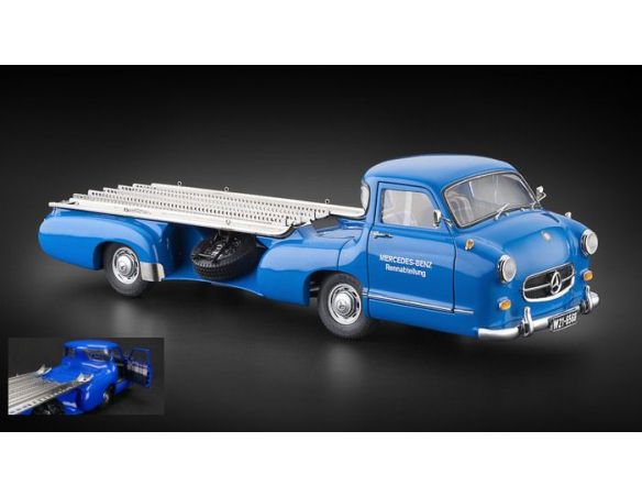 CMC CMC143 MERCEDESRACING CAR TRANSPORTER 1954-55 THE BLUE WONDER1:18 Modellino