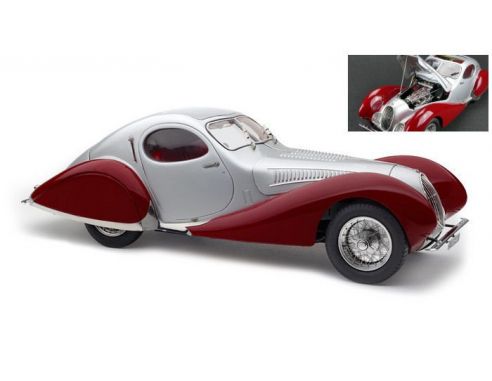 CMC CMC165 TALBOT LAGO COUPE' T150C TEARDROP 1937-39 SILVER/RED 1:18 Modellino
