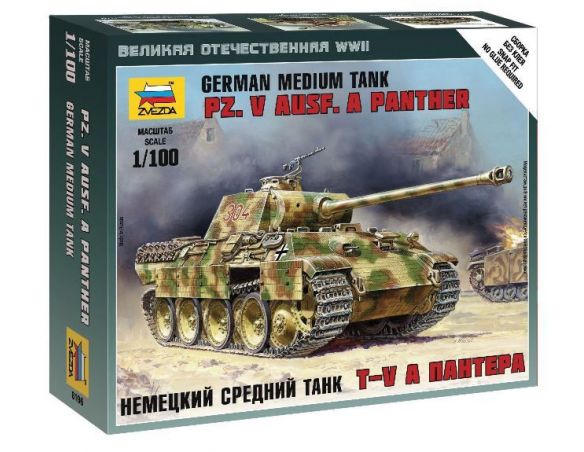 Zvezda Z6196 PANTHER AUSF.A GERMAN TANK WWII  KIT 1:100 Modellino