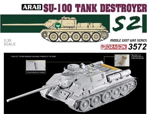 Dragon D3572 EGYPTIAN ARMY SU-100 TANK DESTROYER SIX DAY WAR KIT 1:35 Modellino