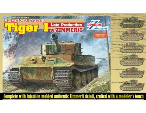 Dragon D6383 TIGER I LATE PRODUCTION W/ZIMMERIT KIT 1:35 Modellino