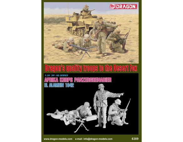 Dragon D6389 DRAGON'S QUALITY TROOPS TO THE DESERT FOX AFRICAN KORPS KIT 1:35 Modellino