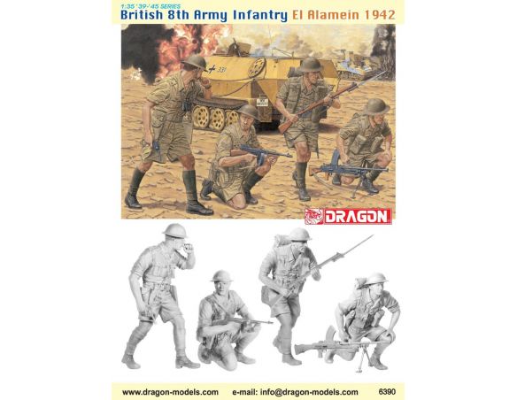 Dragon D6390 BRITISH 8th ARMY INFANTRY KIT 1:35 Modellino