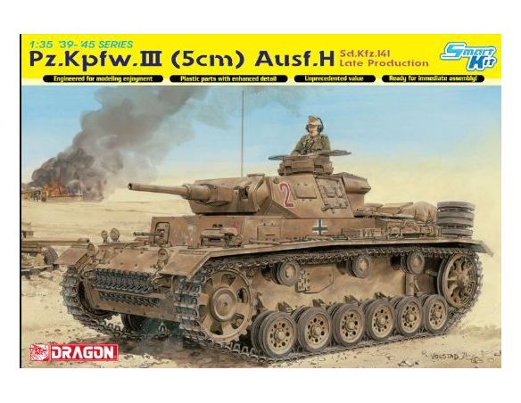 Dragon D6642 PZ.KPFW.III (5 cm) AUSF.H KIT 1:35 Modellino