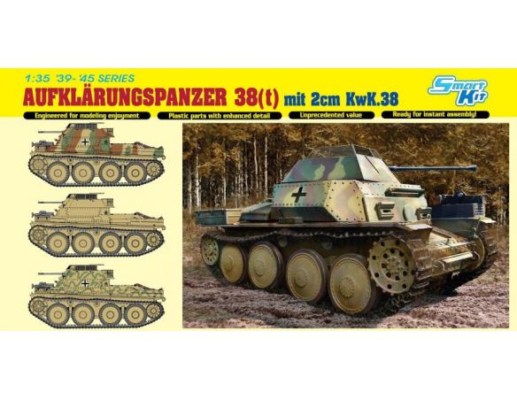 Dragon D6890 AUFKLARUNGSPANZER 38 (t) W/2 cm KWK38 KIT 1:35 Modellino