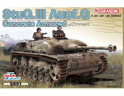 Dragon D6891 STUG III CONCRETE ARMORED W/ZIMMERIT KIT 1:35 Modellino