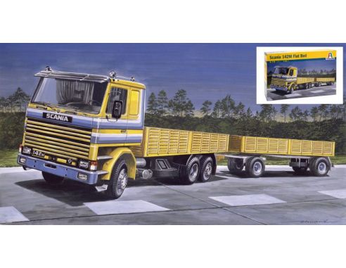 Italeri IT0770 SCANIA 142M FLAT BED TRUCK & TRAILER  KIT 1:24 Modellino